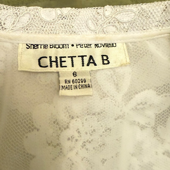 CHETTA B Blouse Sherrie Bloom Peter Noviello Lace Blouse Vintage White 6 - Picture 3 of 9